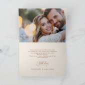 Moderne kalligrafie tijdloze Terracotta bruiloft Bedankkaart (Binnen)