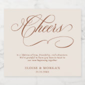 Moderne kalligrafie tijdloze terracotta bruiloft bier etiket (Enkel label)