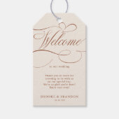 Moderne kalligrafie tijdloze Terracotta bruiloft Cadeaulabel (Voorkant)