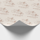 Moderne kalligrafie tijdloze terracotta bruiloft cadeaupapier (Hoek)