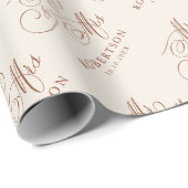 Moderne kalligrafie tijdloze terracotta bruiloft cadeaupapier (Rol Hoek)