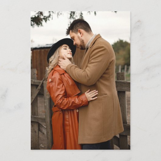 Moderne kalligrafie Tijdloze Terracotta bruiloft Informatiekaartje (Achterkant)