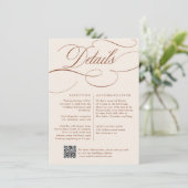 Moderne kalligrafie Tijdloze Terracotta bruiloft Informatiekaartje (Staand voorkant)