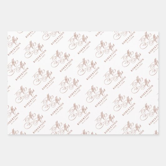 Moderne kalligrafie tijdloze terracotta bruiloft inpakpapier vel (Voorkant 3)