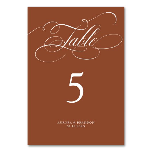 Moderne kalligrafie tijdloze Terracotta bruiloft Kaart (Voorkant)