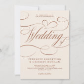 Moderne kalligrafie Tijdloze Terracotta bruiloft Kaart (Voorkant)
