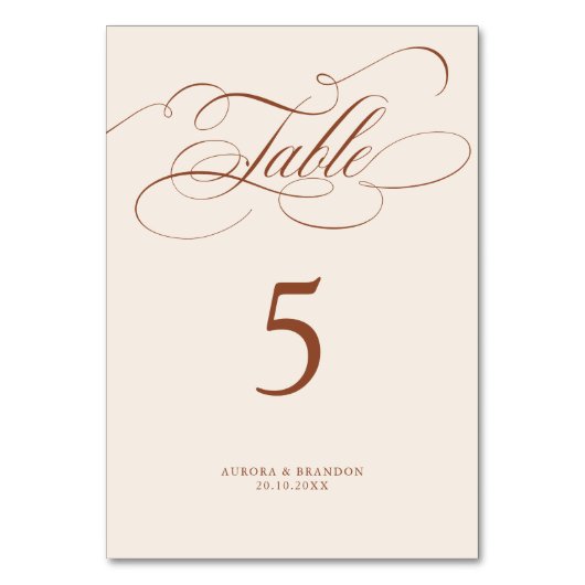 Moderne kalligrafie tijdloze Terracotta bruiloft Kaart (Voorkant)