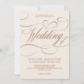 Moderne kalligrafie Tijdloze Terracotta bruiloft Kaart (Voorkant)