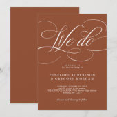 Moderne kalligrafie Tijdloze Terracotta bruiloft Kaart (Voorkant / Achterkant)