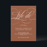 Moderne kalligrafie Tijdloze Terracotta bruiloft Kaart<br><div class="desc">Een tijdloos terracotta dessertthema en elegante huwelijksuitnodiging met verfijnd kalligrafiescript op een klassieke achtergrond,  perfect voor een formele en verfijnde huwelijksviering. Voor maatwerk of extra producten met dit ontwerp,  neem dan gerust contact met mij op.</div>