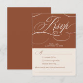 Moderne kalligrafie Tijdloze Terracotta bruiloft RSVP Kaartje (Voorkant / Achterkant)