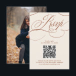 Moderne kalligrafie Tijdloze Terracotta bruiloft RSVP Kaartje<br><div class="desc">Een tijdloos terracotta dessertthema en een elegante bruiloft RSVP-kaart met verfijnd kalligrafiescript op een klassieke achtergrond,  perfect voor een formele en verfijnde huwelijksviering. Voor maatwerk of extra producten met dit ontwerp,  neem dan gerust contact met mij op.</div>