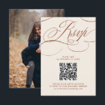 Moderne kalligrafie Tijdloze Terracotta bruiloft RSVP Kaartje<br><div class="desc">Een tijdloos terracotta dessertthema en een elegante bruiloft RSVP-kaart met verfijnd kalligrafiescript op een klassieke achtergrond,  perfect voor een formele en verfijnde huwelijksviering. Voor maatwerk of extra producten met dit ontwerp,  neem dan gerust contact met mij op.</div>