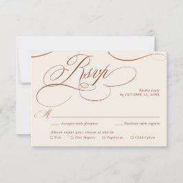 Moderne kalligrafie Tijdloze Terracotta bruiloft RSVP Kaartje