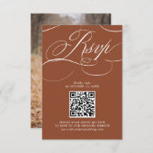 Moderne kalligrafie Tijdloze Terracotta bruiloft RSVP Kaartje (Voorkant / Achterkant)