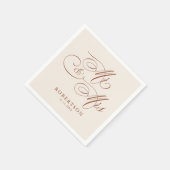 Moderne kalligrafie tijdloze terracotta bruiloft servet (Hoek)