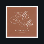 Moderne kalligrafie tijdloze terracotta bruiloft servet<br><div class="desc">Een tijdloze en elegante terracotta bruiloft servetten met verfijnde kalligrafie script op een klassieke achtergrond,  perfect voor een formele en verfijnde bruiloft viering. Voor maatwerk of extra producten met dit ontwerp,  neem dan gerust contact met mij op.</div>