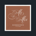 Moderne kalligrafie tijdloze terracotta bruiloft servet<br><div class="desc">Een tijdloze en elegante terracotta bruiloft servetten met verfijnde kalligrafie script op een klassieke achtergrond,  perfect voor een formele en verfijnde bruiloft viering. Voor maatwerk of extra producten met dit ontwerp,  neem dan gerust contact met mij op.</div>