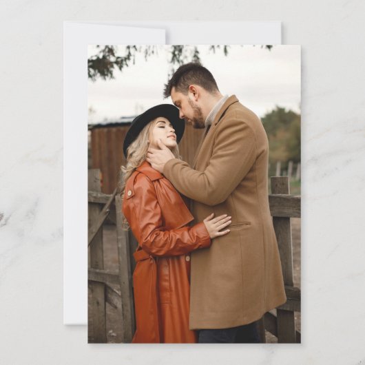 Moderne kalligrafie Tijdloze Terracotta Foto Save The Date (Achterkant)