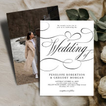 Moderne kalligrafie tijdloze Witte Zwarte bruiloft