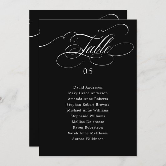 Moderne kalligrafie tijdloze Zitting Grafiek Kaart (Voorkant / Achterkant)