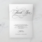Moderne kalligrafie tijdloze zwart-wit bruiloft bedankkaart (Binnen)