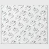 Moderne kalligrafie tijdloze zwart-wit bruiloft cadeaupapier (Vlak)