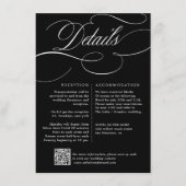 Moderne kalligrafie tijdloze zwart-wit bruiloft informatiekaartje (Voorkant)