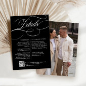 Moderne kalligrafie tijdloze zwart-wit bruiloft informatiekaartje