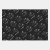 Moderne kalligrafie tijdloze zwart-wit bruiloft inpakpapier vel (Voorkant)