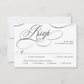 Moderne kalligrafie tijdloze zwart-wit bruiloft RSVP kaartje (Voorkant)