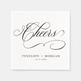 Moderne kalligrafie tijdloze zwart-wit bruiloft servet