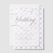 Moderne kalligrafie tijdloze zwart-wit bruiloft vellum uitnodigingen (Offset (Uitnodiging))