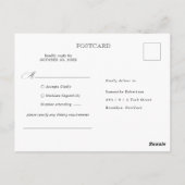 Moderne kalligrafie tijdloze zwart-wit RSVP Briefkaart (Achterkant)