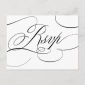 Moderne kalligrafie tijdloze zwart-wit RSVP Briefkaart (Voorkant)