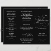 Moderne kalligrafie tijdloze zwarte bruiloft Progr (Voorkant / Achterkant)