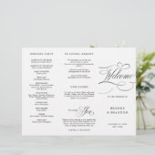 Moderne kalligrafie tijdloze zwarte bruiloft Progr (Staand voorkant)