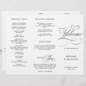 Moderne kalligrafie tijdloze zwarte bruiloft Progr (Voorkant / Achterkant)