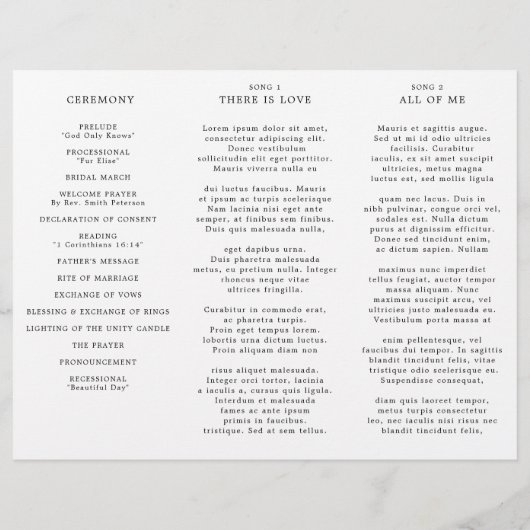 Moderne kalligrafie tijdloze zwarte bruiloft Progr (Achterkant)