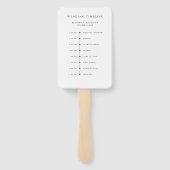 Moderne kalligrafie tijdloze zwarte bruiloft Tijdl Handwaaier (Achterkant)