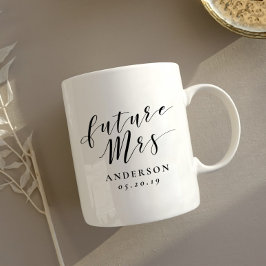 Moderne kalligrafie Toekomstige mevrouw verlovings Koffiemok