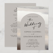 Moderne kalligrafie Trendy Arch Earth Tones Weddin Kaart (Voorkant / Achterkant)