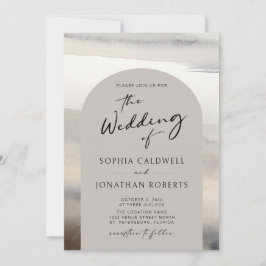 Moderne kalligrafie Trendy Arch Earth Tones Weddin Kaart