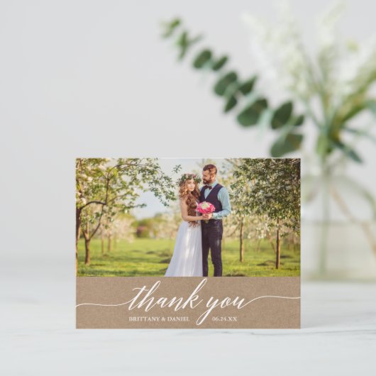 Moderne kalligrafie trouw bruidstaart Kracht Briefkaart (Staand voorkant)