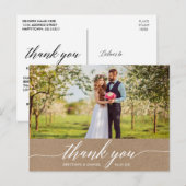 Moderne kalligrafie Trouw Dankjewel Kraft Briefkaart (Voorkant / Achterkant)