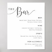 Moderne kalligrafie trouwbar menu bord poster (Voorkant)