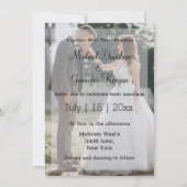 Moderne kalligrafie trouwdag foto uitnodiging (Voorkant)