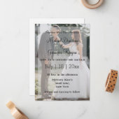 Moderne kalligrafie trouwdag foto uitnodiging (Voorkant / Achterkant in situ)