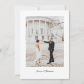 Moderne kalligrafie trouwfoto bedankkaart (Voorkant)