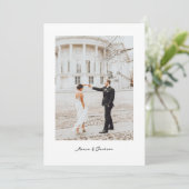 Moderne kalligrafie trouwfoto bedankkaart (Staand voorkant)